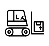 Icono de una carretilla de almacenaje.